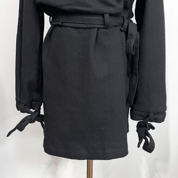 NWT ROCKET X LUNCH BLACK WOOL FELT BELTED BLOUSON DRESS - S - Picture 5 of 16